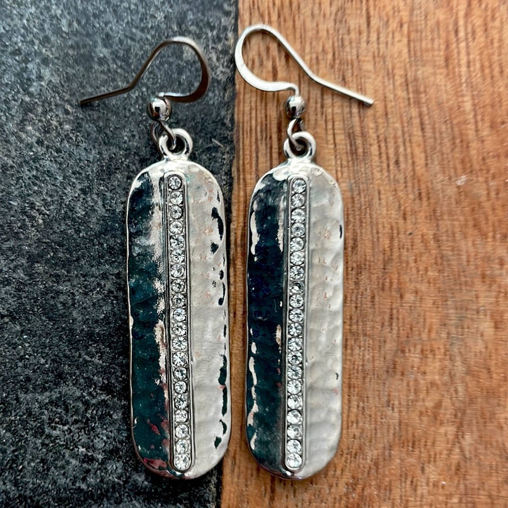silver rhinestone earrings